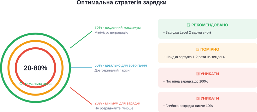 Recommendations in relation to рівнів заряду and частоти charges for максимального терміну служби батареї