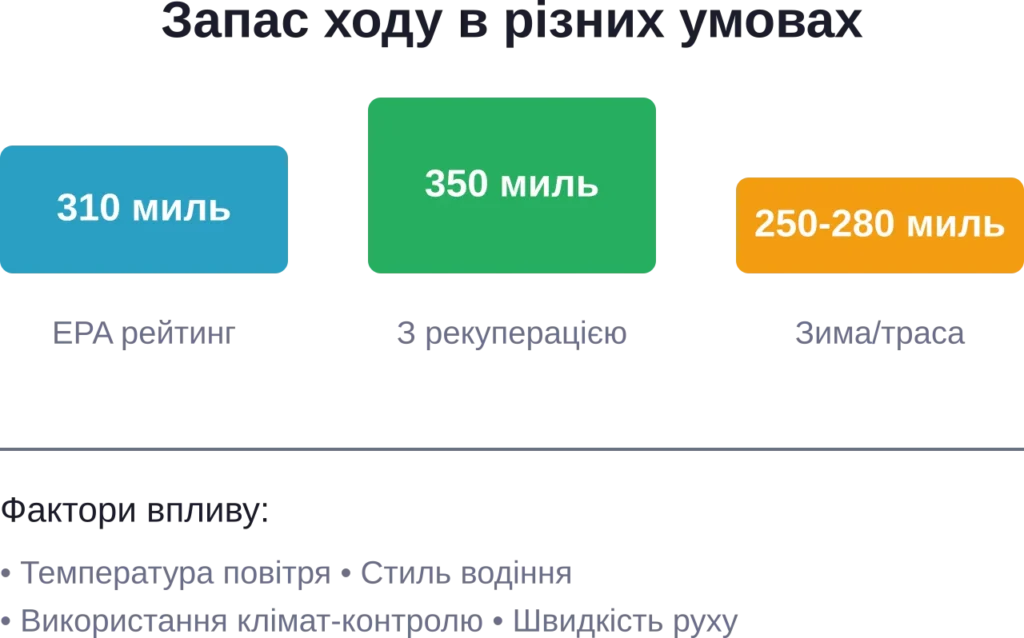 Реальний запас ходу Tesla Model 3 Long Range залежить від умов експлуатації та стилю водіння